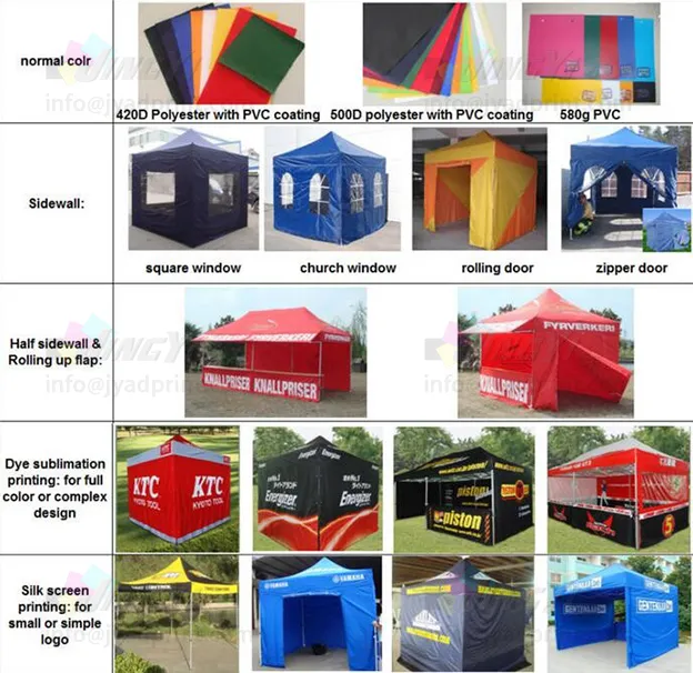 Economic Durable Folding Exhibition Promotion Canopy Tent With Full Color Printing