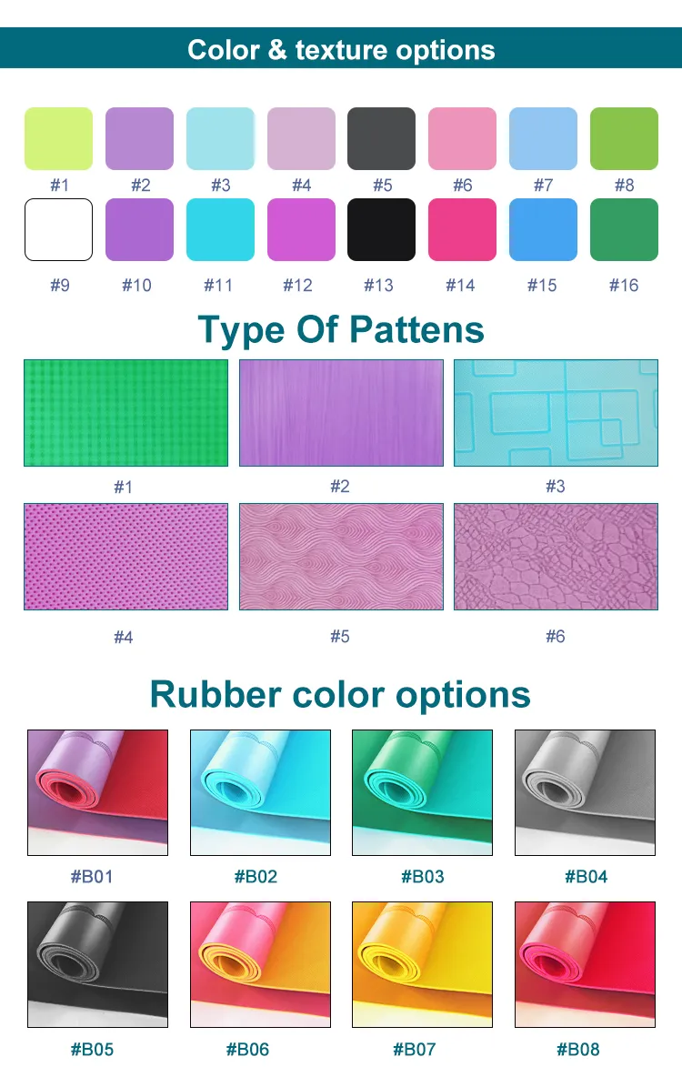 Environment Friendly Posture Line Natural Rubber PU Yoga Mat Wholesale