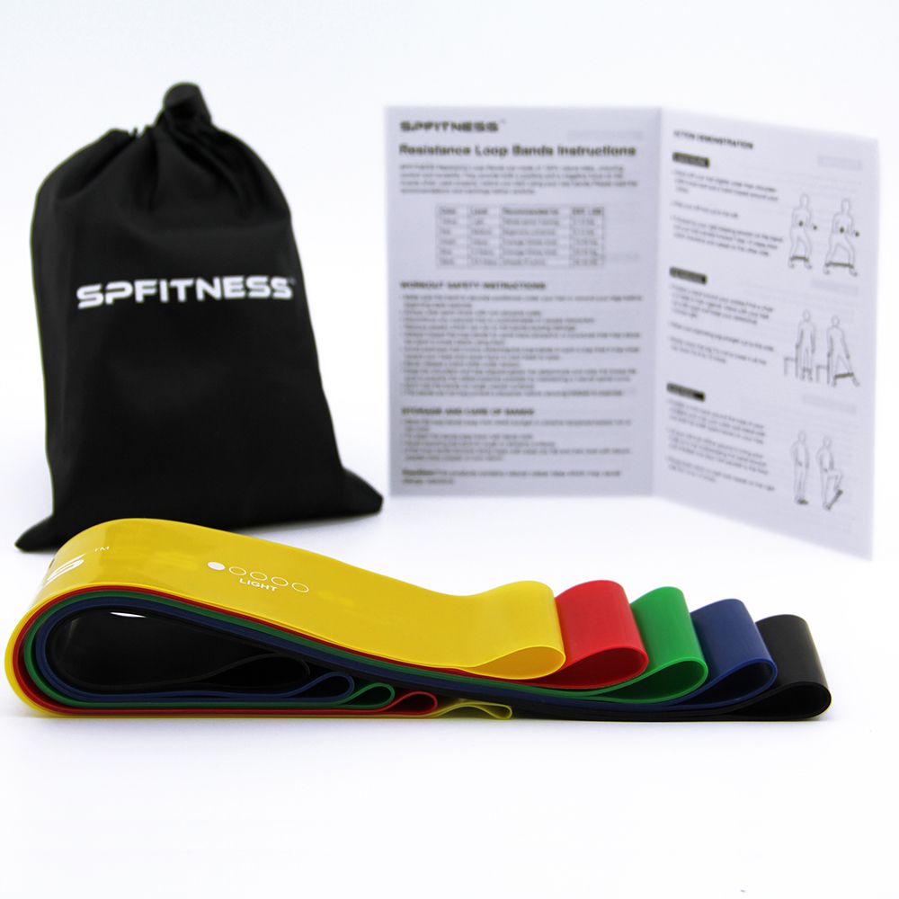 Fitness at-Home Workout Natural Latex Exercise Rubber Band Resistance Rubber Bands Set OEM 5 Pack