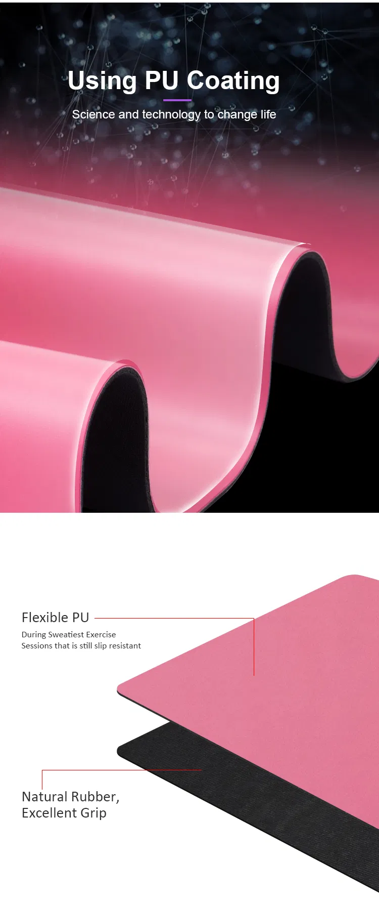 Fitness Mat Gym Fitness Mat High Quality PVC Vinyl Yoga Fitness Mat for Gym at Low Price PU Yoga Mat