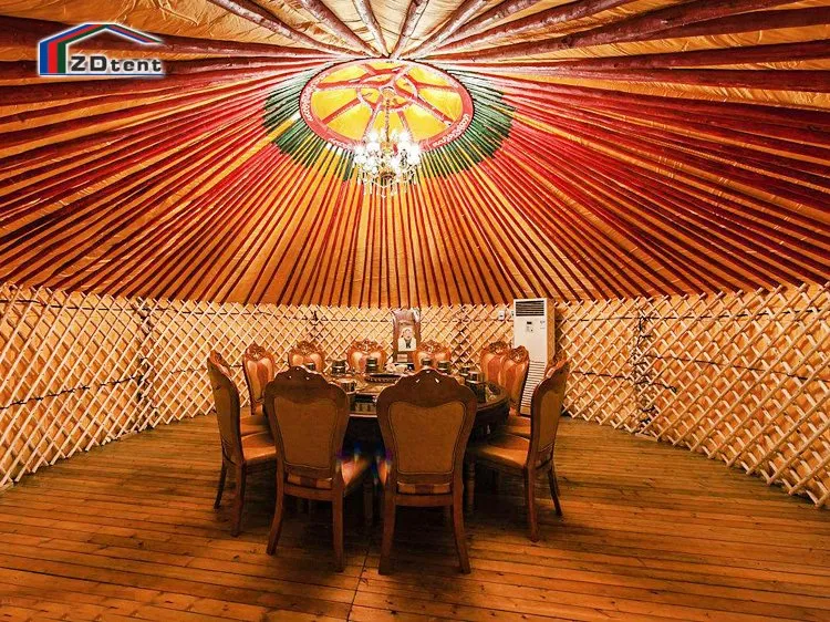 High Quality 30sqm Bamboo Mongolian Yurt Tent for Outdoor Events