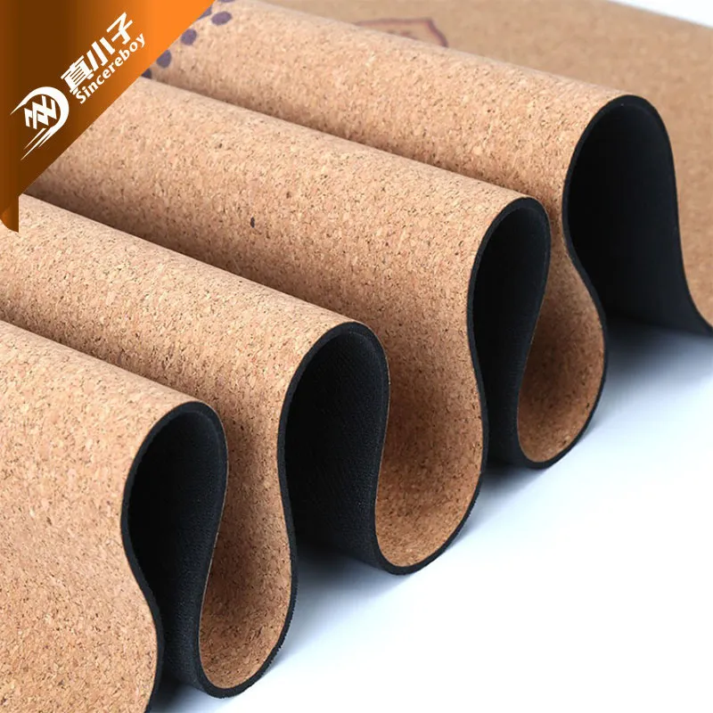 High Quality Reversible Balance Custom Natural Latex Rubber Cork Custom Yoga Mat Print