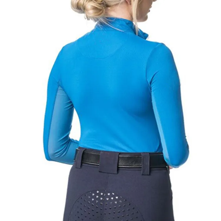 High Quality Rider Ladies Equestrian Wear Long Sleeve Polo Shirt Horse Riding Shirt