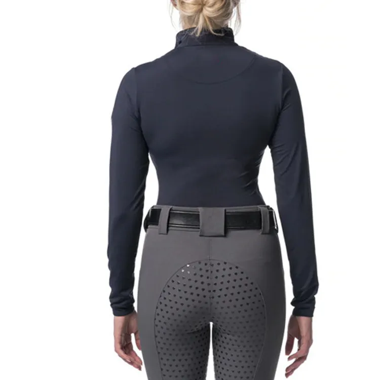 High Quality Rider Ladies Equestrian Wear Long Sleeve Polo Shirt Horse Riding Shirt