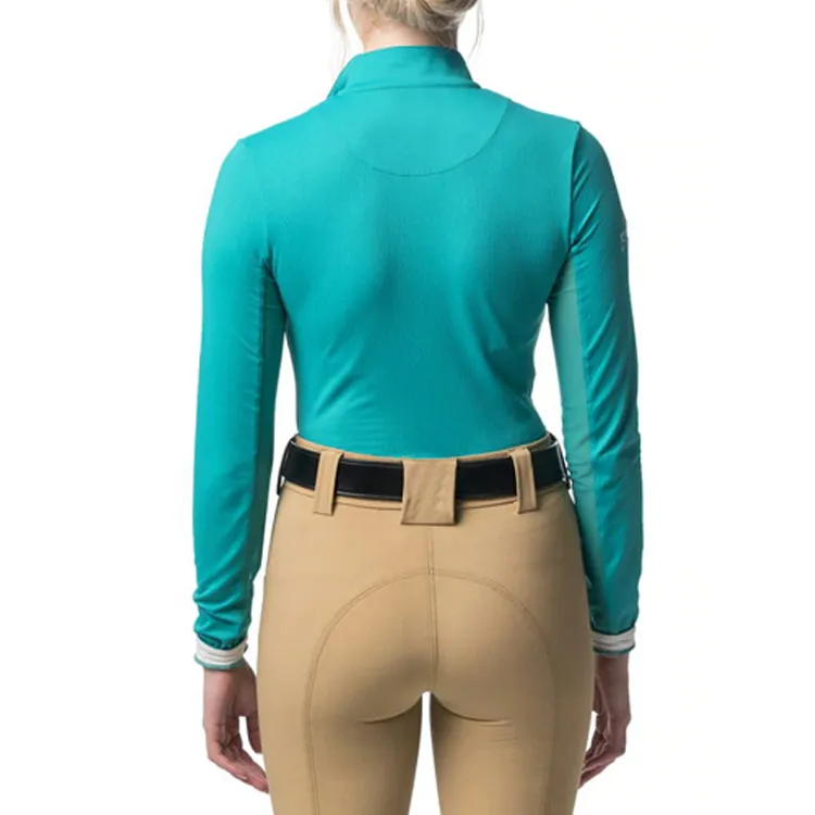 High Quality Rider Ladies Equestrian Wear Long Sleeve Polo Shirt Horse Riding Shirt