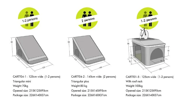 High Quality SUV Camping Fiberglass Hard Shell Triangle Car Roof Top Tent
