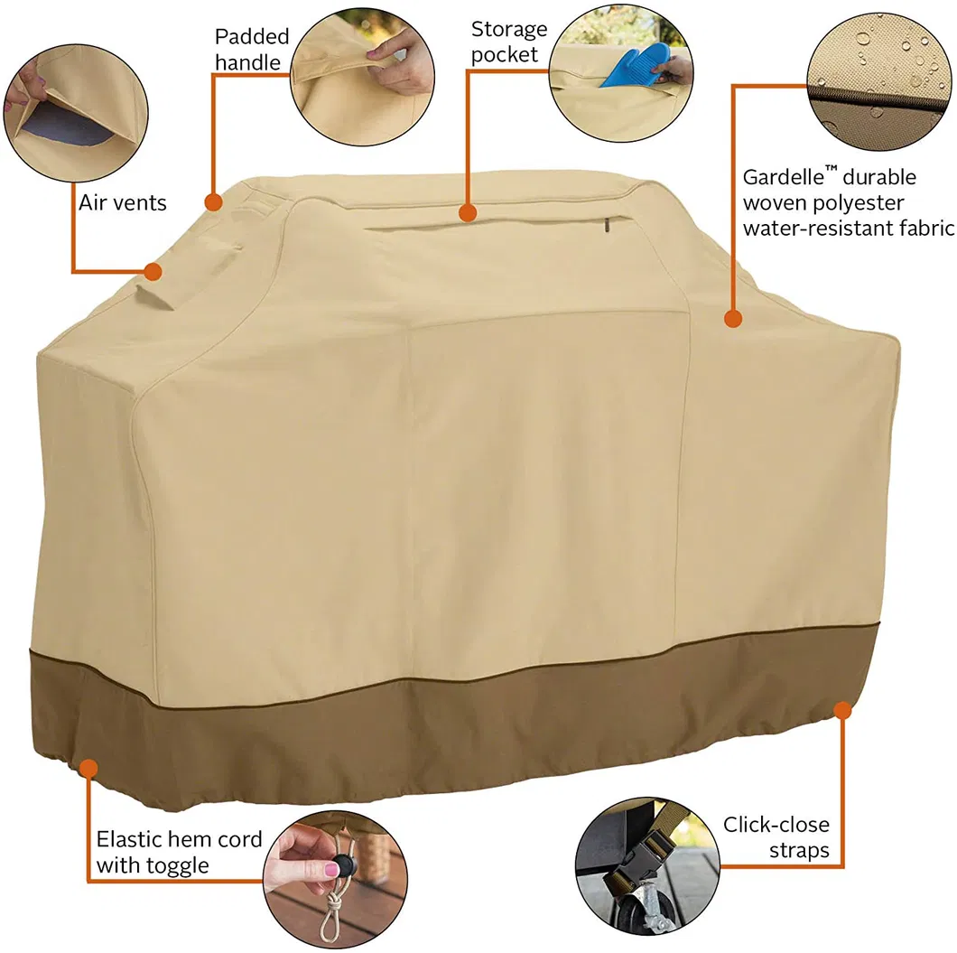 Home Party Barbeque Gas Grill Cover in 600d Oxford Polyester - Durable Long-Lasting