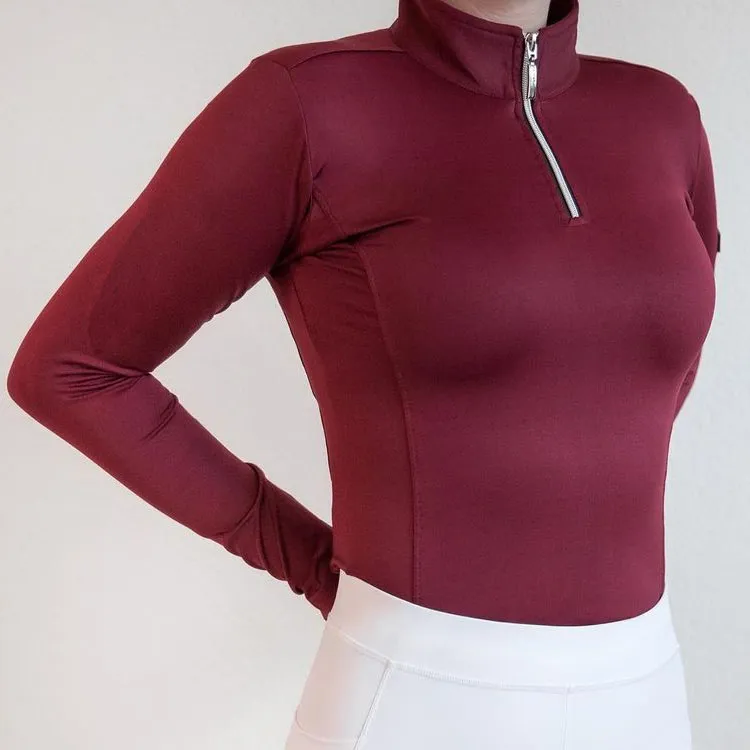 Horse Rider Wear Layer Ladies Equestrian Clothing Long Sleeve Show Polo Shirts