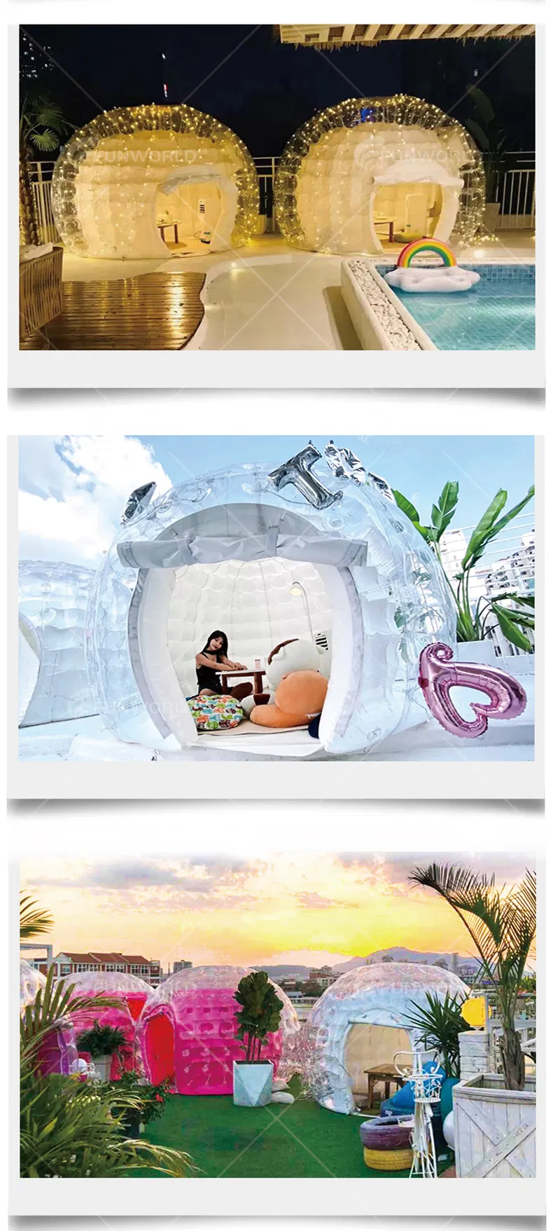 Hot Sale LED Light Inflatable Bubble Tent Igloo for Sale