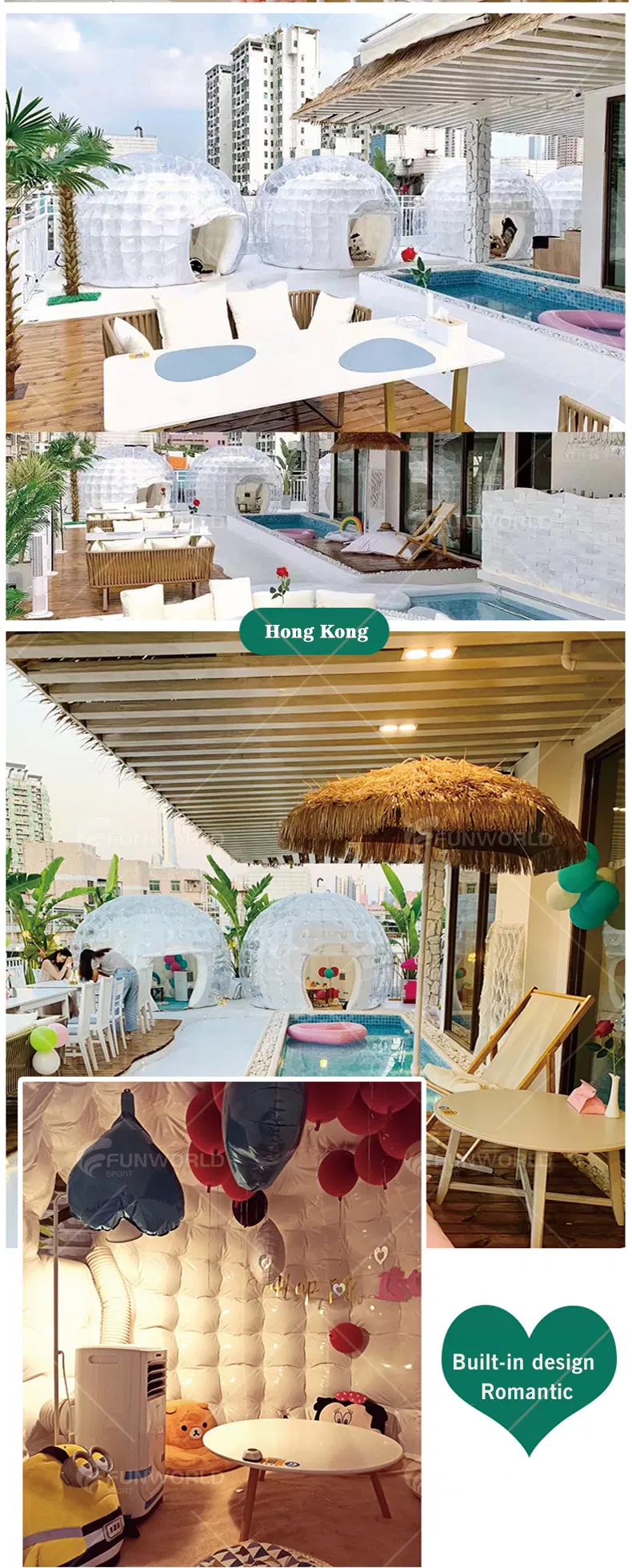 Hot Sale LED Light Inflatable Bubble Tent Igloo for Sale