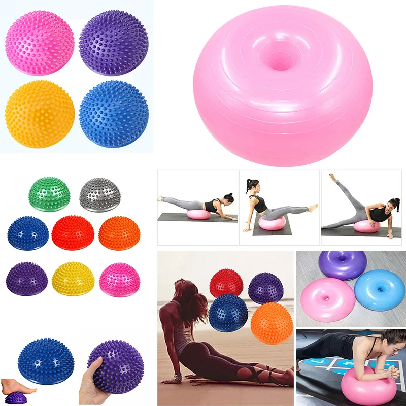 Inflatable Anti-Slip Workout Balance Cushion Fitness Wobble Cushion with Inflator