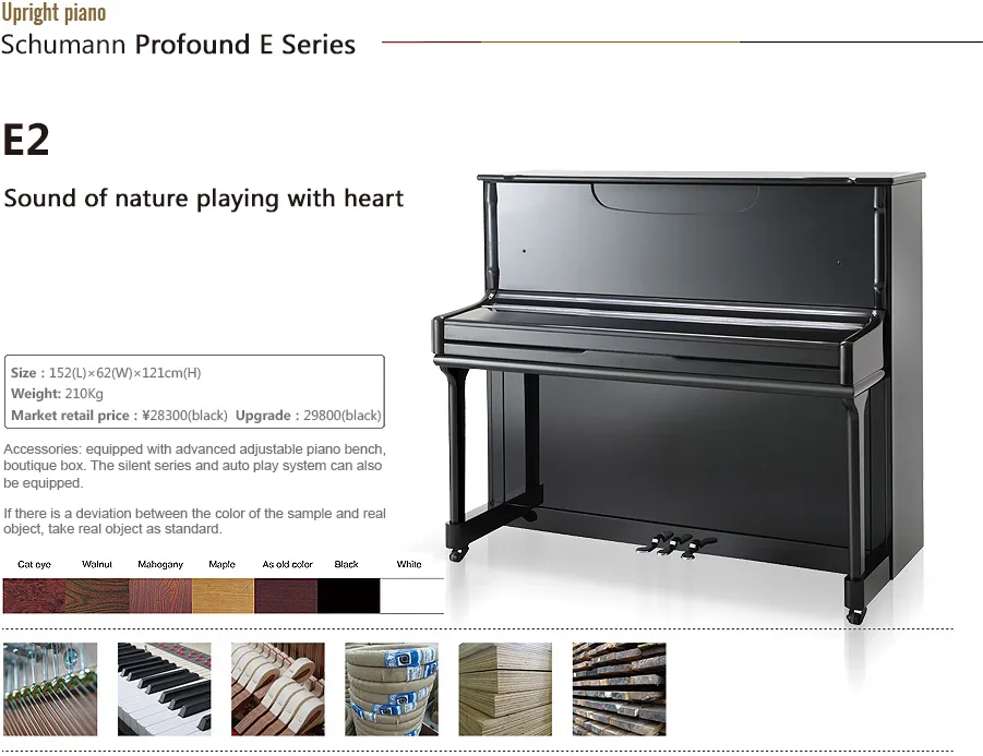 Keyboard Upright Piano E2-121 Digital Silent System Schumann