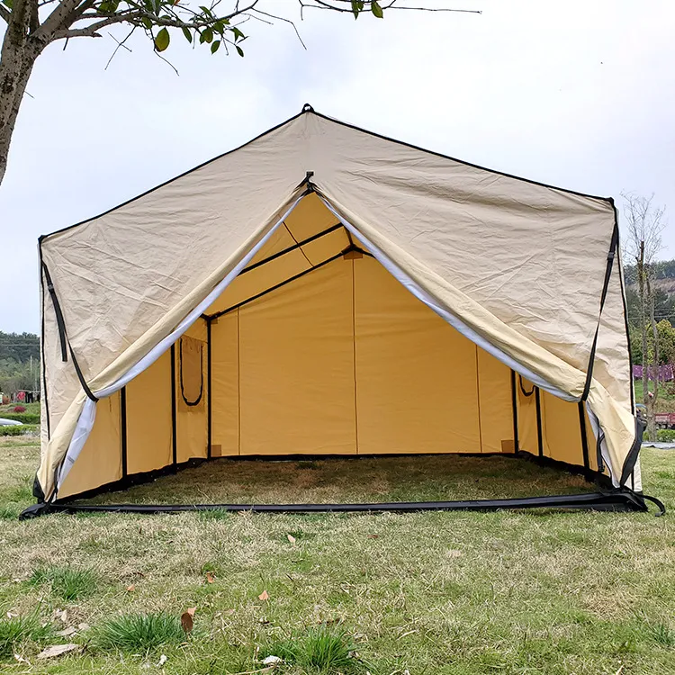 Large Hotel Tent Multi- Person Luxury Camping Outdoor Resort Camp Tent Waterproof Flame-Retardant Canvas