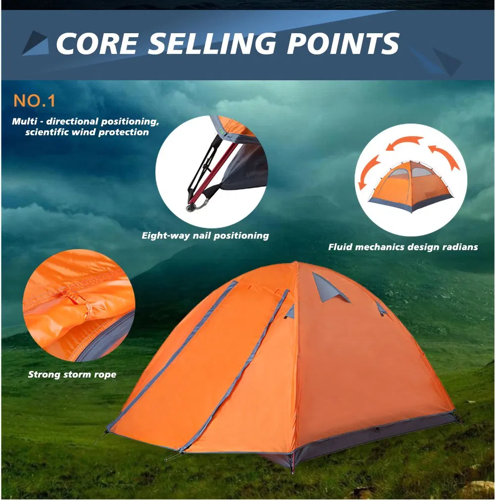 Large Space Aluminum Alloy Fast Opening Camping Tent 3 Person Wp22002