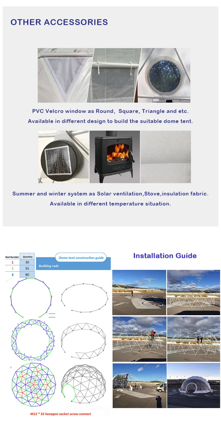 Luxury Outdoor Resort Glamping Geodesic Dome Tent