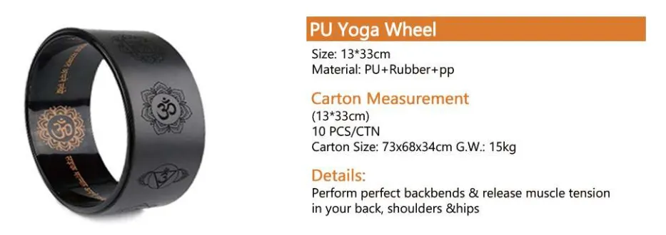 Massage Body Pilates Roller Gym Workout PU Balance Yoga Wheel