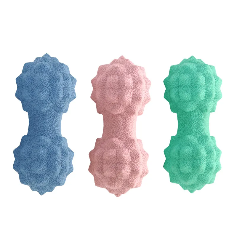 New Design Non-Toxic Eco Friendly TPR Double Peanut Massage Ball Roller Lacrosse Ball DIP Tissue Spiky Ball