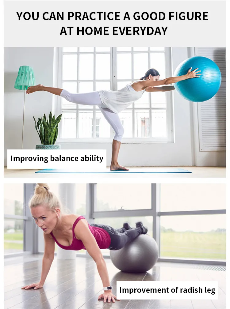 Non-Toxic Anti Burst & Non-Slip Inflatable PVC Exercise Stability Yoga Balance Ball, Eco Friendly Yoga Ball