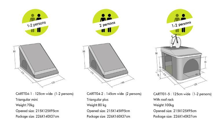 off Road Outdoor Camping Equipment Car Tent Hard Triangular