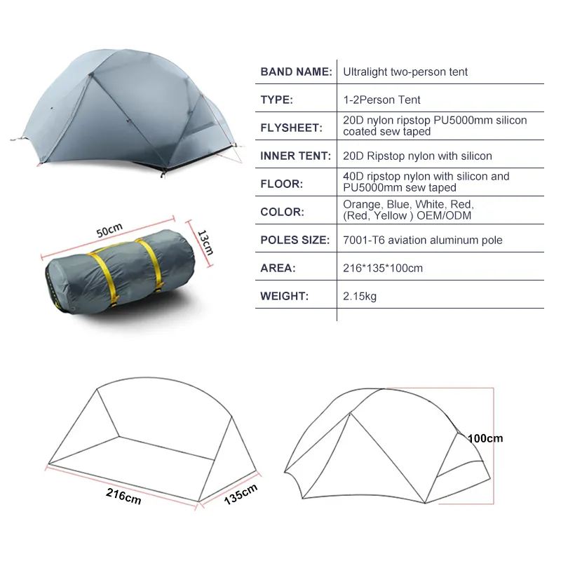 Outdoor Camping Waterproof Instant Pop up 3-4 Person Large Family Tent Double Layers Automatic Party Tent