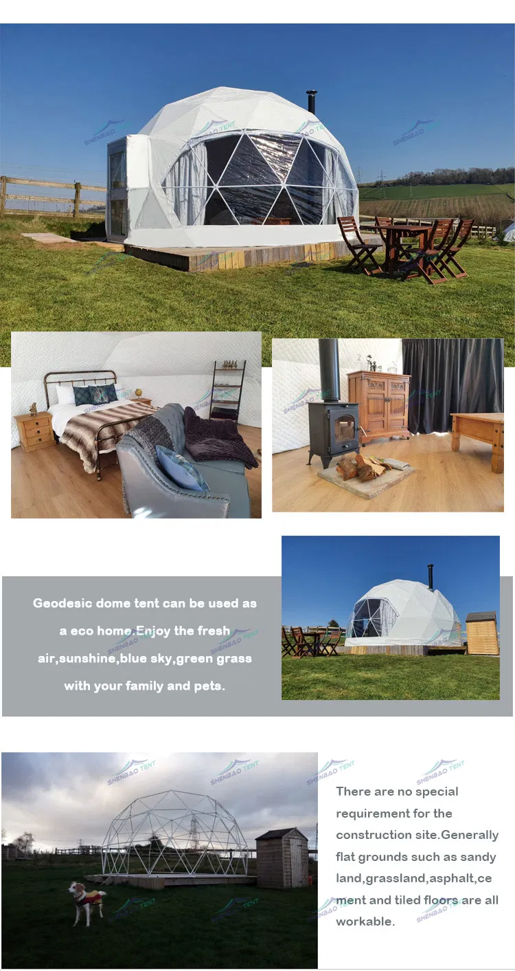Outdoor Glamping Geodesic Dome Tent for All Seasons