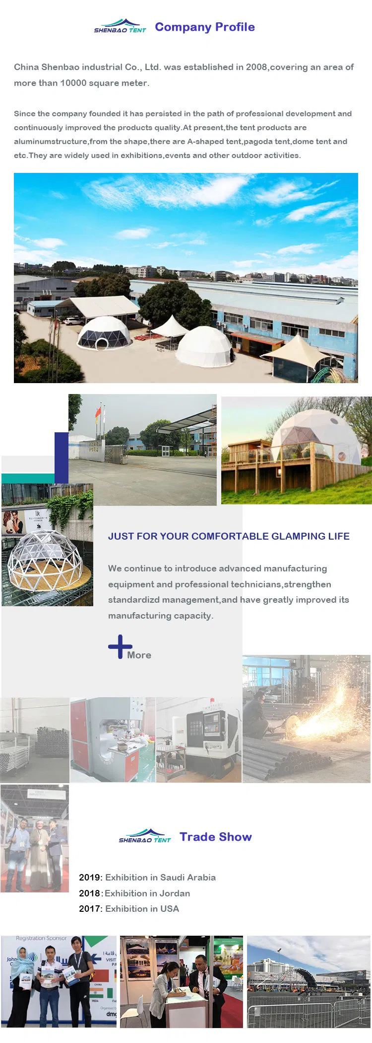 Outdoor Glamping Geodesic Dome Tent for All Seasons