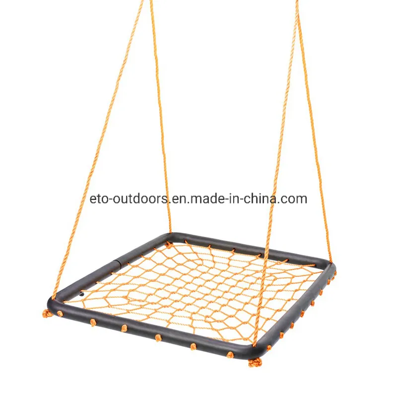 Outdoor Indoor Tree Net Swing for Kids Square Rope Swing Bed Swing Seat Children Toy