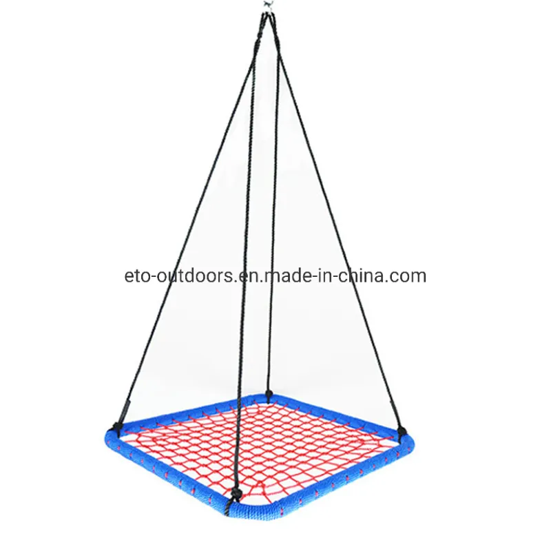 Outdoor Indoor Tree Net Swing for Kids Square Rope Swing Bed Swing Seat Children Toy
