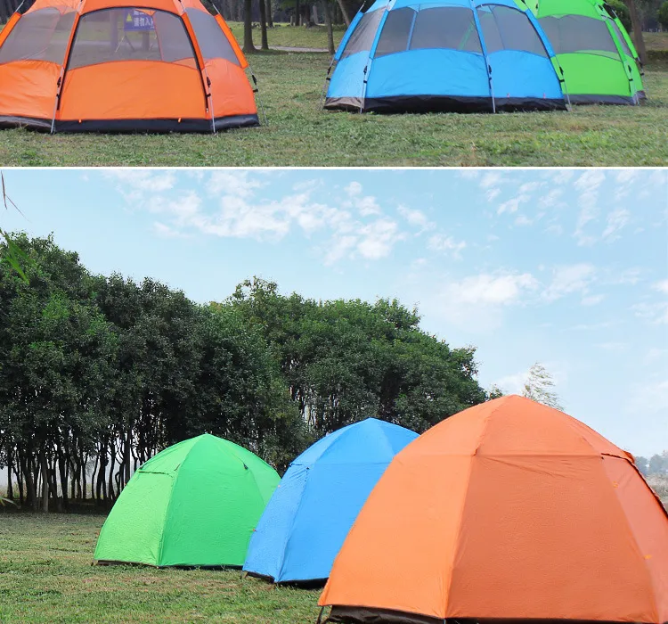 Outdoor Pop up Hexagonal 5-8 Persons Camping Tent