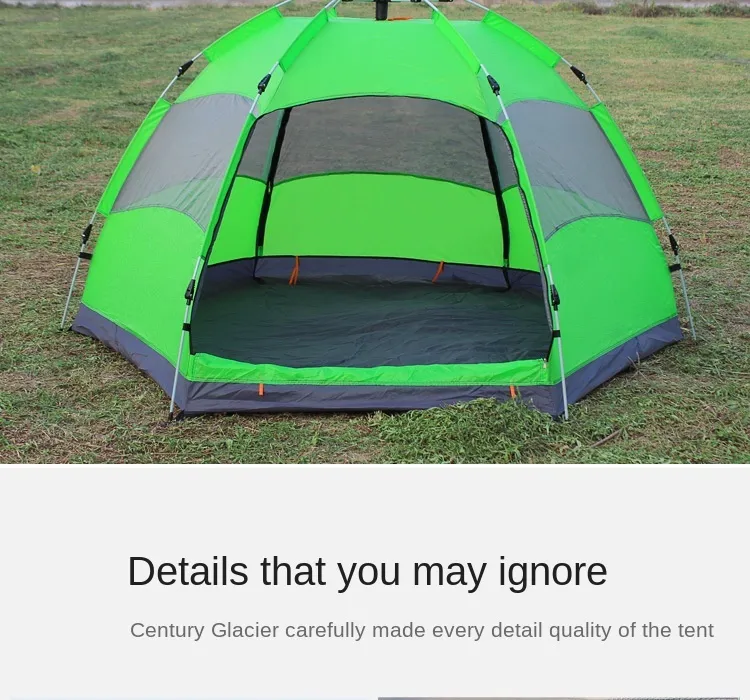 Outdoor Pop up Hexagonal 5-8 Persons Camping Tent