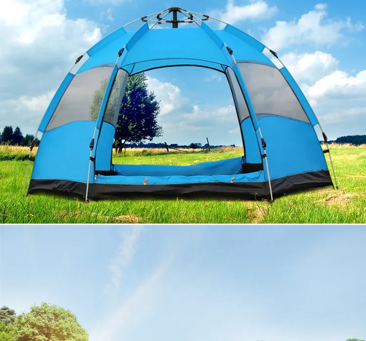 Outdoor Pop up Hexagonal 5-8 Persons Camping Tent