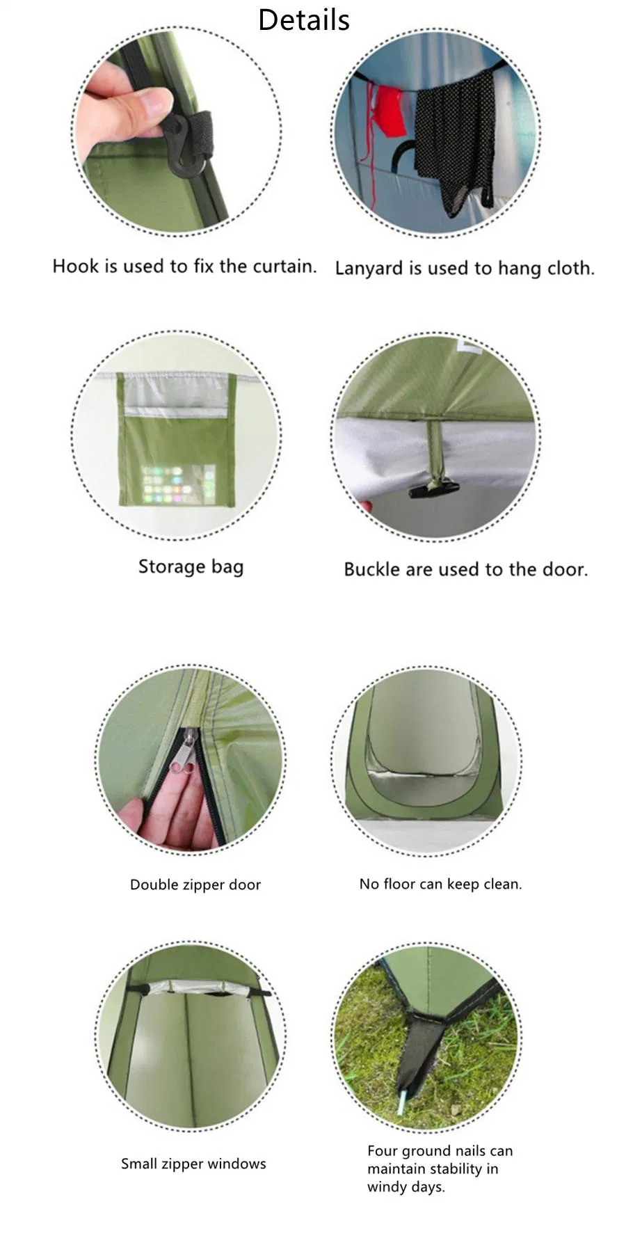 Playdo Portable Shower Bathing Tent Outdoor Customize for Container