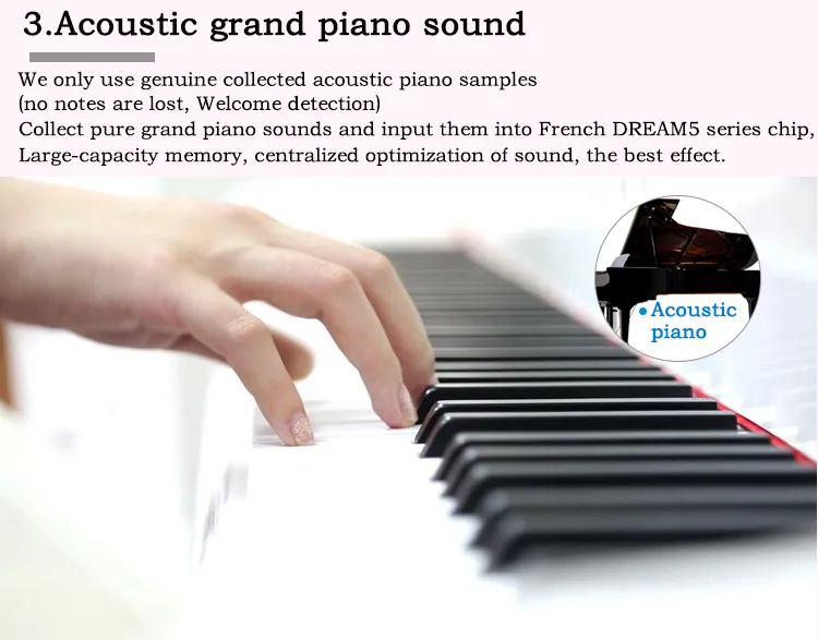 Polished Bluetooth Weighted 88 Keys Hammer Action Used Electric Smart Digital Piano