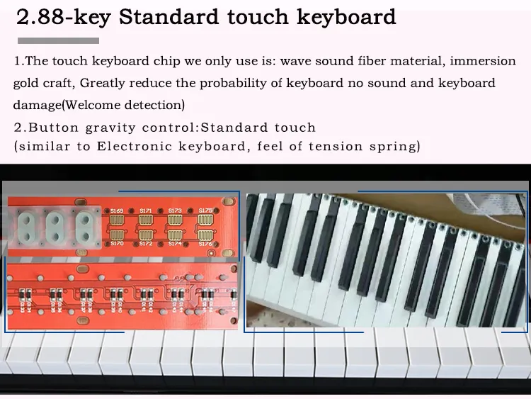 Polished Bluetooth Weighted 88 Keys Hammer Action Used Electric Smart Digital Piano