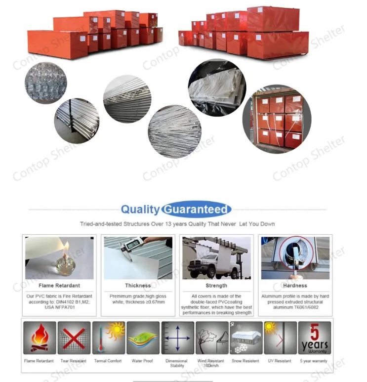 PVC Heavy Duty Galvanized Steel Pipe Truss Container Shelter Tent
