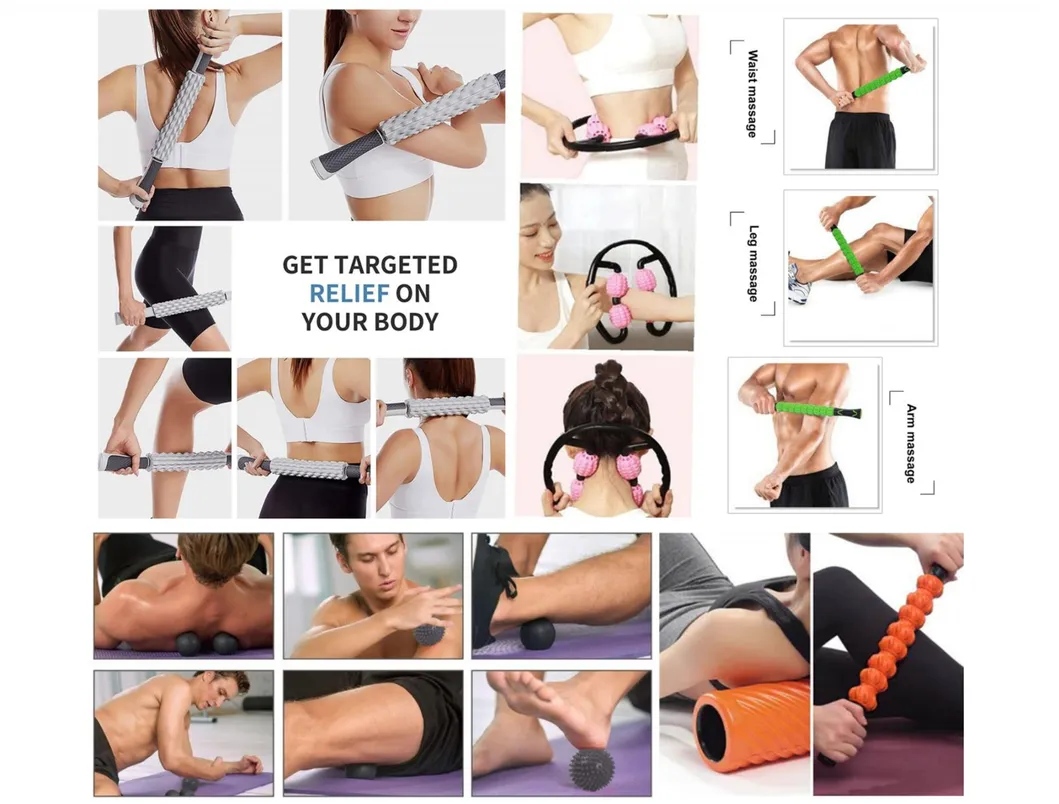 Sportneer Muscle Roller Massage Stick for Athletes, Deep Tissue Body Massage Stick Tools