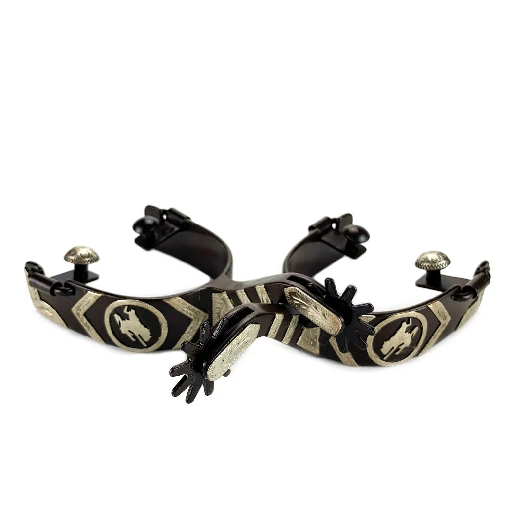 Stainless Steel Inset Western Cowboy Spur with Pinion