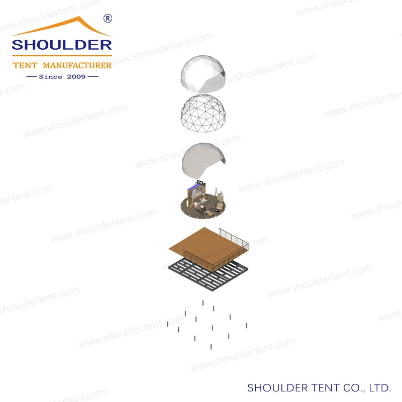 Strong Outdoor PVC Round Geodesic Dome Tent Special Design Dome Tent
