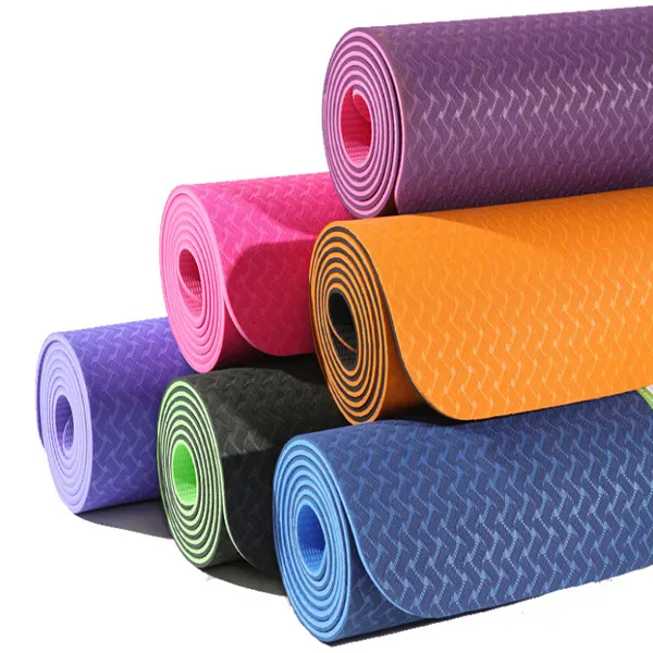 Two Layer 6mm Rubber TPE Printing Yoga Eco Mat