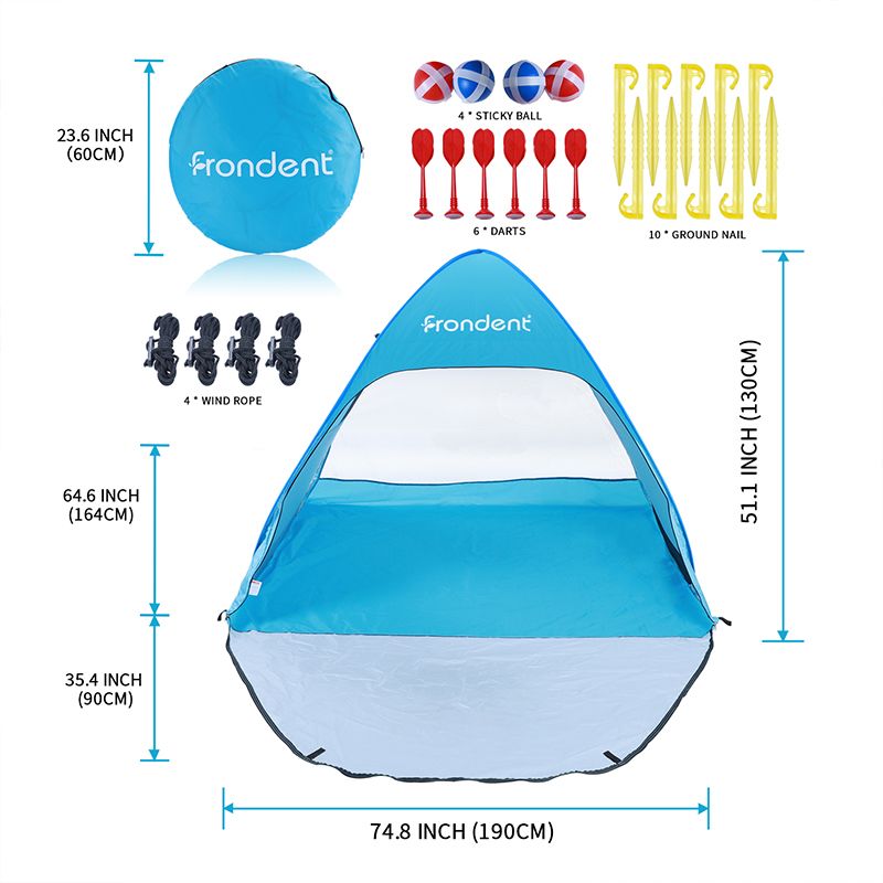 Upf 50+ Anti UV 210t Polyester Fabric Camp Tent in Beach