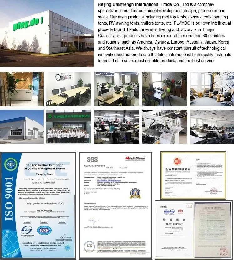 Waterproof Outdoor Car Camping 3-4 Person Foldable Green Soft Cover Roof Top Tent for Sale