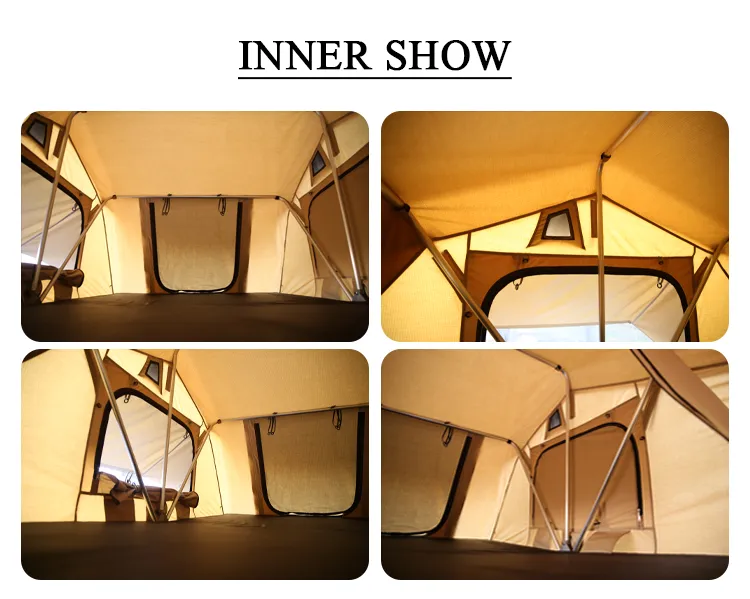 Waterproof Outdoor Car Camping 3-4 Person Foldable Green Soft Cover Roof Top Tent for Sale